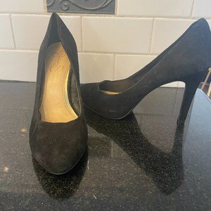 Black Suede Platform Pumps Jessica Simpson Size 8.5M